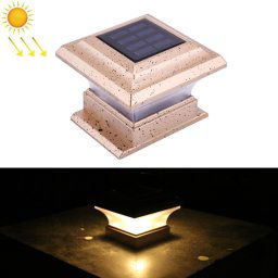 28LM Colonne solaire extérieure Villa Villa Villa Bois Pile Light Jardin Paysage Lampe de clôture (lumière jaune chaude)