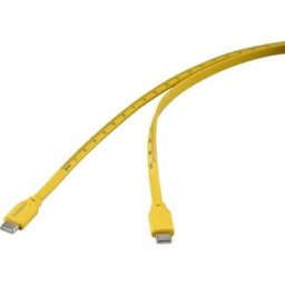 Renkforce Câble USB USB 2.0 USB-C® mâle, USB-C® mâle 1.00 m jaune impression des dimensions (métriques) RF-6721074