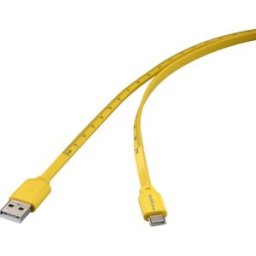 Renkforce Câble USB USB 2.0 USB-C® mâle, USB-A mâle 1.00 m jaune impression des dimensions (métriques) RF-6721076