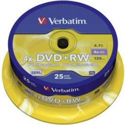 DVD+RW vierge Verbatim 43489 25 pc(s) 4.7 GB 120 min réinscriptible