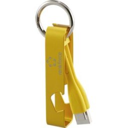 Renkforce Câble USB USB 2.0 USB-A mâle, USB-C® mâle 0.15 m jaune porte-clé, décapsuleur RF-6721080