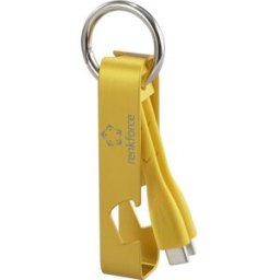 Renkforce Câble USB USB 2.0 USB-C® mâle 0.15 m jaune porte-clé, décapsuleur RF-6721082