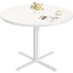 VASAGLE Table de cuisine ronde style campagnard imperméable