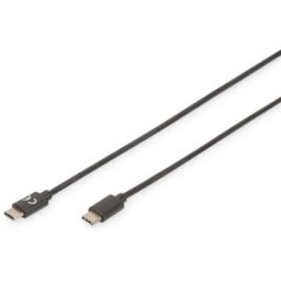 Digitus Câble USB USB 2.0 USB-C® mâle, USB-C® mâle 3.00 m noir flexible, feuille de blindage, blindage par tresse, blindé, blindage double, avec USB