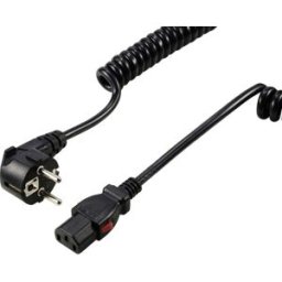 Sygonix SY-6733074 appareils IEC Câble de raccordement noir 3 m verrouillable, câble spiralé