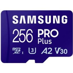 Samsung PRO Plus Carte microSDXC 256 GB A2 Application Performance Class, v30 Video Speed Class, UHS-I avec adaptateur SD