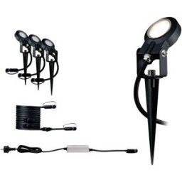Paulmann Sting 93696 Système déclairage Plug&Shine; kit de démarrage pour projecteur de jardin à LED jeu de 3 LED 18 W blanc chaud anthracite