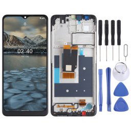 Écran LCD et numériseur Assemblage complet avec cadre pour Nokia 2.4 TA-1277 TA-1275 TA-1274 TA-1270 (Noir)
