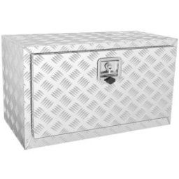 VEVOR Boîte à Outils pour Camion 76×43×46 cm Coffre Sous-châssis Fixation Inférieure Caisse de Stockage en Alliage d'Aluminium Solide avec Serrure et Clés pour Remorque Pick-up Véhicules Transport