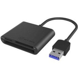 ICY BOX IB-CR301-U3 Externer Multi Card Reader (CF, SD, Micro SD) mit USB 3.0 Hostanschl Hub / lecteur de carte mémoire externe USB 3.0 noir
