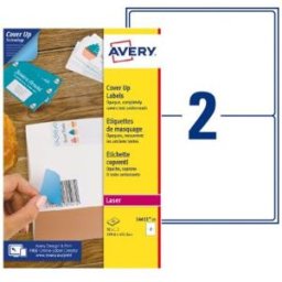 Étiquettes de masquage permanentes L4611 Avery - pour imprimante laser - opaques - 199,6 x 143,5 mm - blanc - 50 étiquettes par boîte
