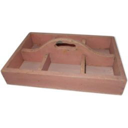 Caisse vintage casier à outils ou accessoires de bureau en bois rose 0x0x0