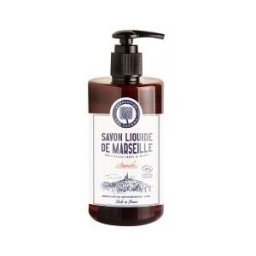 Authentine Savon Liquide de Marseille Multiusage Corps & Mains Amande Bio 1 Litre - Flacon-Pompe 1000 ml