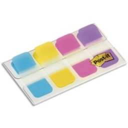 Blister de 40 mini marque-pages rigides Post-It - format 1,58 x 3,8 cm - couleurs vives