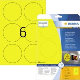 Herma 8035 Etiquette plastique 85 x 85 mm film de polyester jaune 150 pc(s) fixation extra-forte imprimante laser, imprimante laser couleur, photocopieuse,