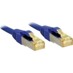 LINDY 47280 RJ45 Câble réseau, câble patch CAT 6a (câble brut CAT 7) S/FTP 3.00 m bleu avec cliquet dencastrement 1 pc(s)