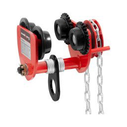 Charriot pour palan - 1 000 kg - Largeur de fer : 70-110 mm - Avec chaine