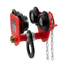 Charriot pour palan - 3 000 kg - Largeur de fer : 90-130 mm - Avec chaine