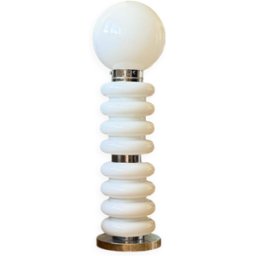 Grand luminaire mid-century JSB blanc 24x24x83
