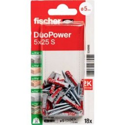 Fischer 534996 DuoPower 5 x 25 S K NV Set de chevilles 25 mm 5 mm 1 set