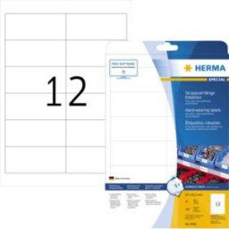 Herma 4692 Etiquette plastique 97 x 42.3 mm film de polyester blanc 300 pc(s) fixation extra-forte imprimante laser, imprimante laser couleur, photocopieuse,
