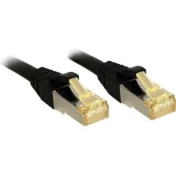 LINDY 47312 RJ45 Câble réseau, câble patch CAT 6a (câble brut CAT 7) S/FTP 7.50 m noir avec cliquet dencastrement 1 pc(s)