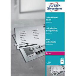 Avery Zweckform 3480 3480 Film auto-adhésif A4 imprimante laser couleur, imprimante laser, photocopieuse couleur, photocopieuse transparent 100 pc(s)