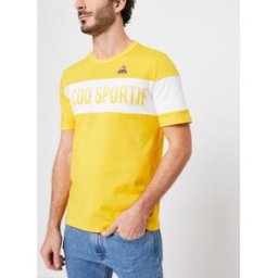 BAT Tee SS N°2 M lemon chrome/new optica par Le Coq Sportif Jaune S Accessoires