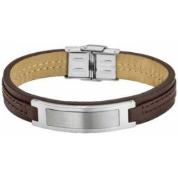 Lotus Style Bijoux Bracelet Urban Man LS1808-2-1 - Bracelet Cuir Marron Acier Homme male