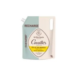 Cavaillès Gel Bain Douche Éclat de Mimosa Peaux Sensibles Éco-Recharge de 1 Litre - Doypack 1000 ml