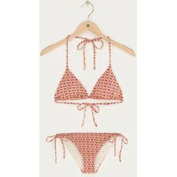 Ensemble bikini triangle jacquard violet avec motifs soleil My Jewellery Jaune/Violet M femme