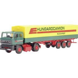 Kibri 14699 H0 Modèle réduit de camion Raba Tracteur 2 essieux RABA avec remorque à plan HUNGAROCAMION
