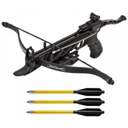 Arbalète pistolet 80 lbs noire + 3 flèches ANGLO ARMS