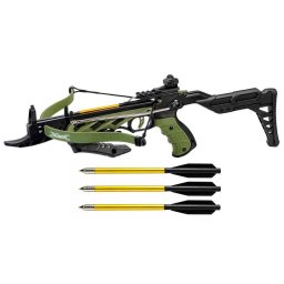 Arbalète pistolet 80 lbs crosse réglable + 3 flèches
