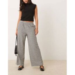ASOS DESIGN - Pantalon ample Ã carreaux vichy - Noir Noir M female