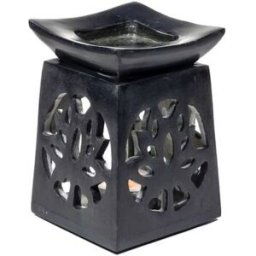 Bougies, diffuseurs Phoenix Import Brûle-Parfum en pierre à savon Lotus Noir