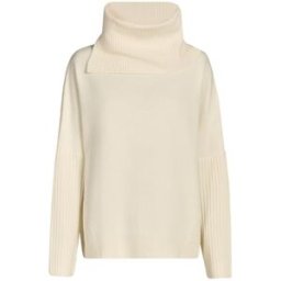 Sandbeige Pull large en coton et cachemire mélangés