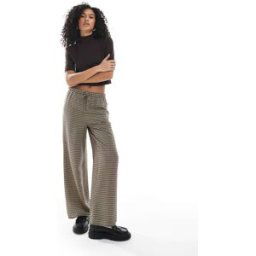 New Look - Pantalon ample Ã carreaux - Marron Marron 34 female