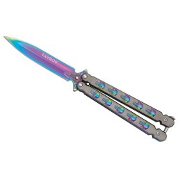 Couteau papillon balisong Rainbow The Punisher acier
