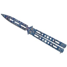 Couteau papillon balisong en acier design 3D Albainox Lame 9,8 cm