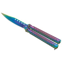 Couteau papillon balisong Aluminium-Coloré design