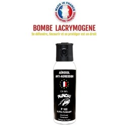 Bombe lacrymogène 100ml GEL CS - aérosol spray lacrymo