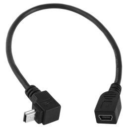 90 degrés mini-usb mâle à mini câble adaptateur USB femelle, longueur: 25cm