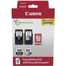 Canon Encre PG-560+CL-561 dorigine paquet de 2 noir, couleur 3713C008