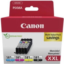 Canon Encre CLI-581 XXL dorigine pack bundle noir, cyan, magenta, jaune 1998C007