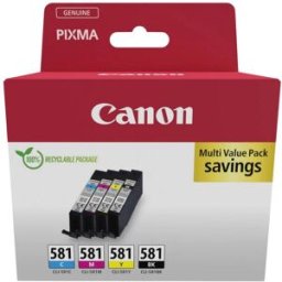 Canon Encre CLI-581 dorigine pack bundle noir, cyan, magenta, jaune 2103C007