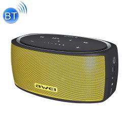 awei y210 haut-parleur bluetooth sans fil portable v4.2 avec basse améliorée, support carte nfc / tf / aux (jaune)