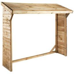 Habitat et Jardin Abri bûches en bois FSC traité autoclave classe 3 - 2.20 x 50/69 x 156/1.83 m - 2 stères - Épaisseur 16 mm