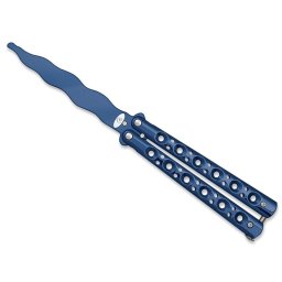 Couteau papillon balisong bleu entrainement tricks
