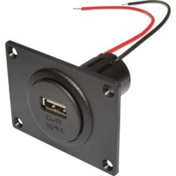 ProCar Prise d'alimentation USB encastrable avec plaque de montage Charge de courant max=3 A Convient pour (détails) USB-A Prise 12 V sur 5 V, 24 V sur 5 V